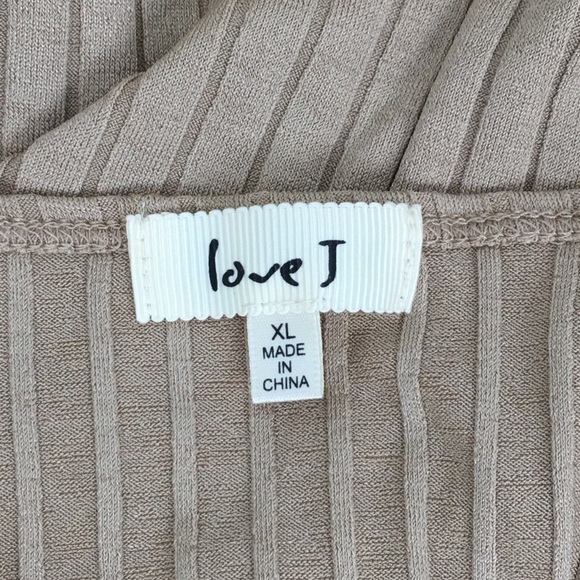 Y2K Ribbed Maxi Tank Dress Bodycon Tan High Slit Ruffle Straps Women’s Size XL - Picture 5 of 10